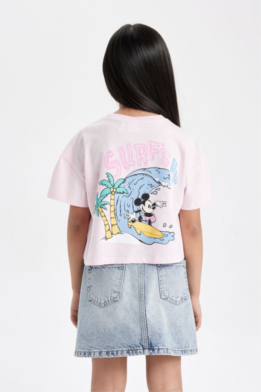 GIRLS & TEENS Light Pink Girl Disney Mickey & Minnie Crew Neck Short Sleeve T-Shirt