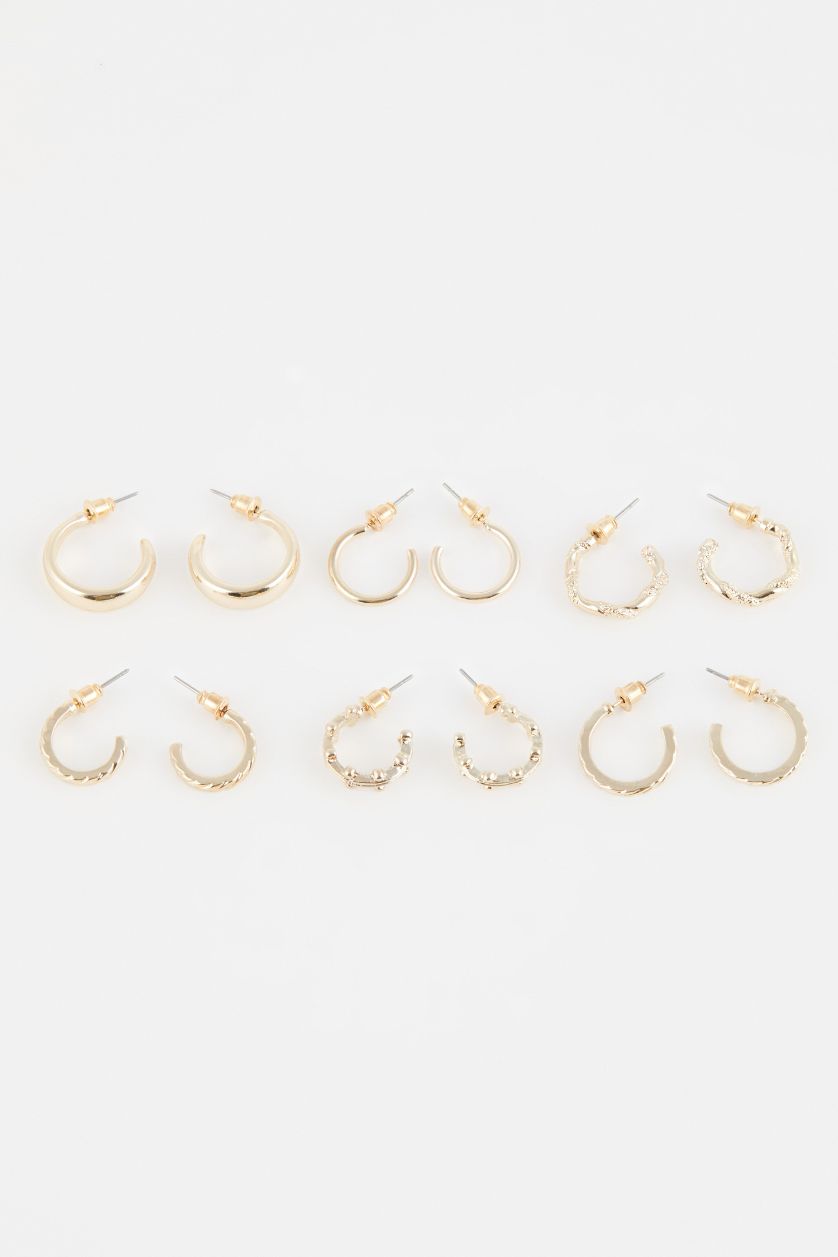 حريمي GOLD حلق حريمي ذهبي دائري - 6 قطع