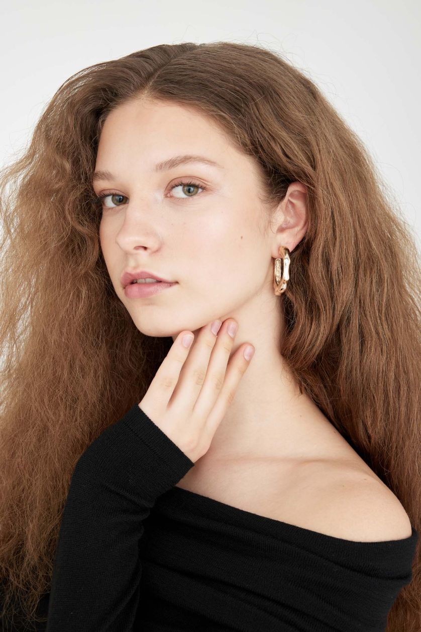 WOMAN GOLD Woman Hoop Gold Earrings