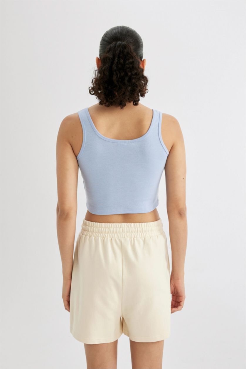 نساء أزرق كروب توب برقبة مستديرة بدون كم من لوس أنجلوس ليكرز