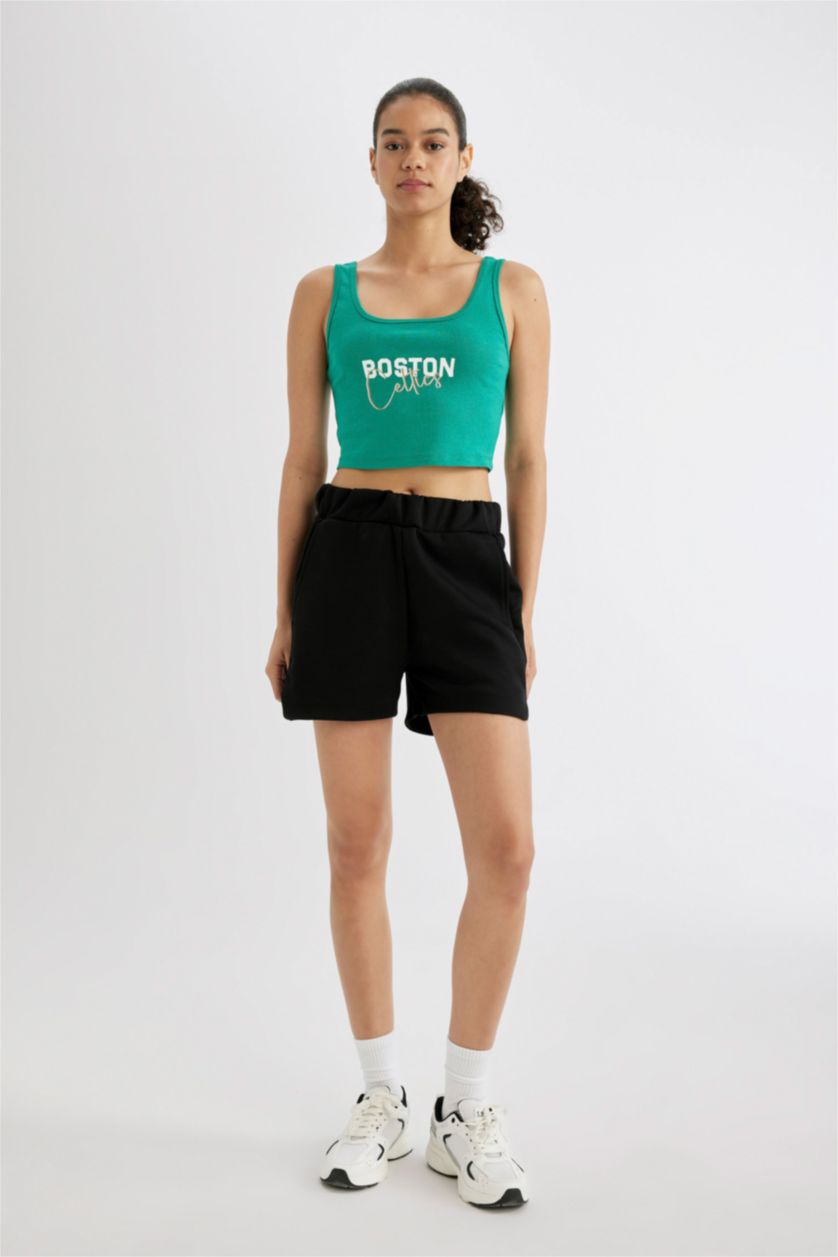 FEMME Vert Débardeur Crop NBA Boston Celtics à Col Rond de DeFacto Fit