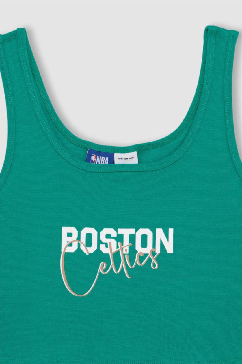 FEMME Vert Débardeur Crop NBA Boston Celtics à Col Rond de DeFacto Fit