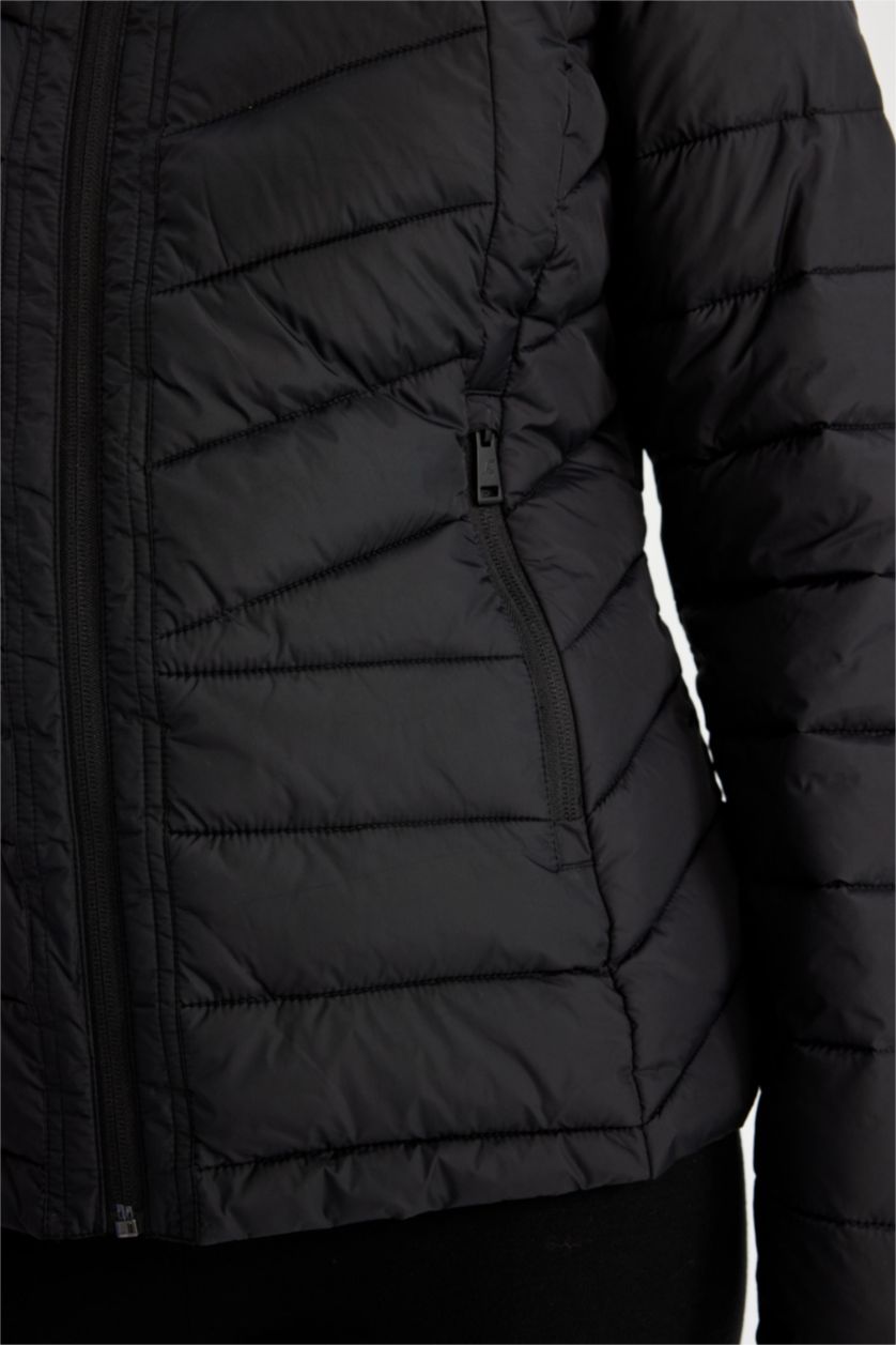 WOMAN Black DeFactoFit Waterproof Regular Fit Hooded Jacket