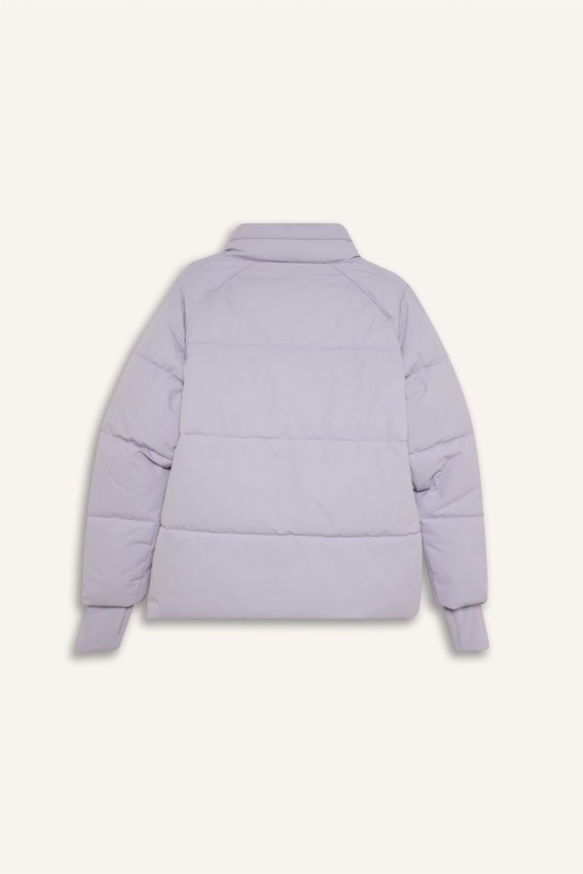 WOMAN Lilac DeFactoFit Stand Collar Waterproof Windproof Warm Puffer Jacket