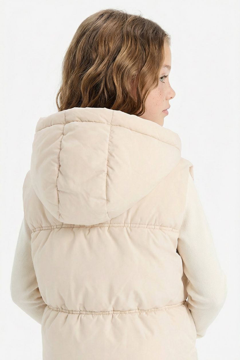 Kız Çocuk - Genç Kız Taş Su İtici Kapüşonlu Fermuarlı Şişme Yelek Kız Çocuk