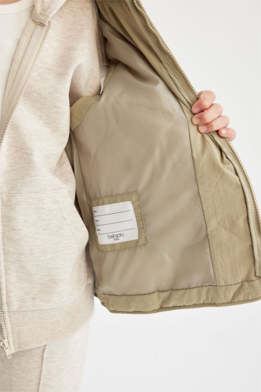 Девочки и подростки Хаки Жилет водоотталкивающий с капюшоном для девочек