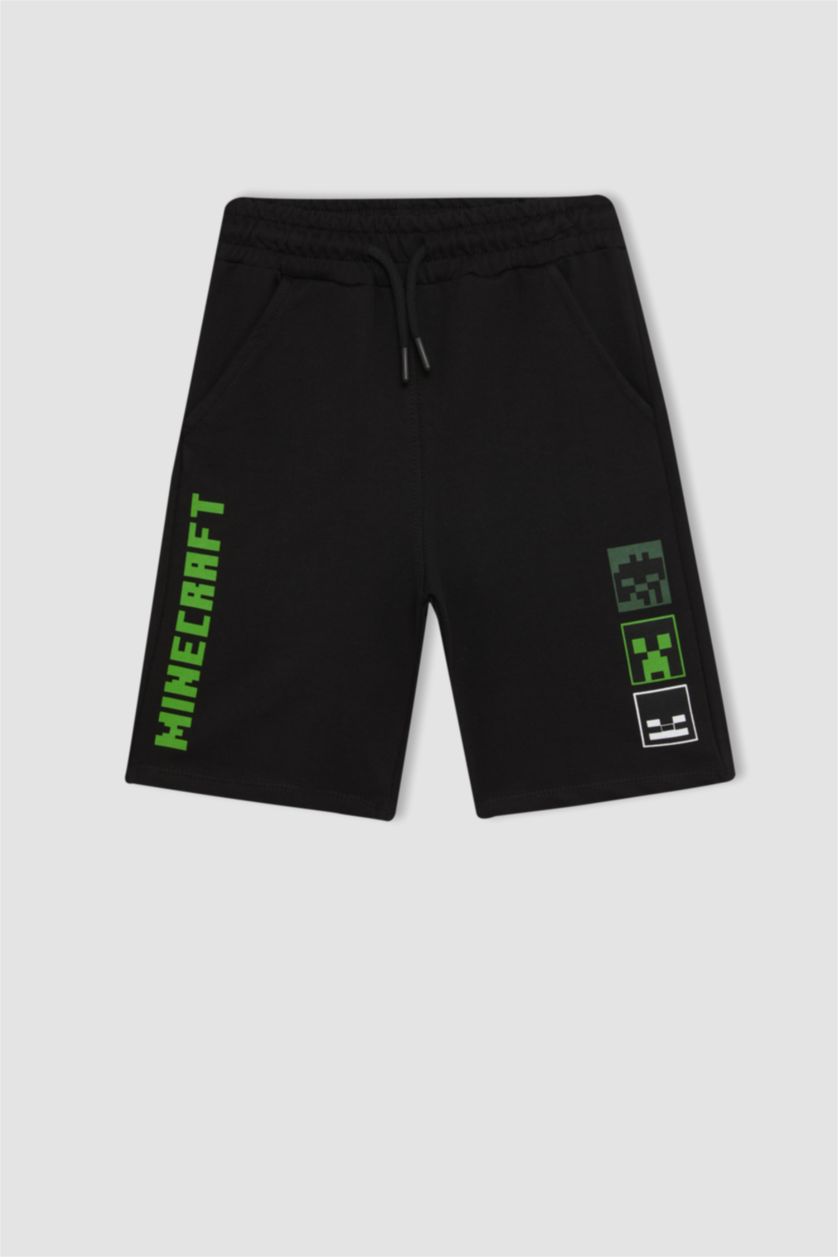 Boys & Teens Black Boy Minecraft T-Shirt Shorts 2 Piece Set