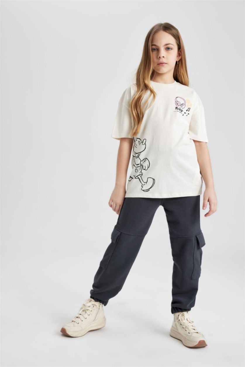 FILLES Anthracite Pantalon de Jogging avec poches cargo, taille et poignets élastiqués pour Fille