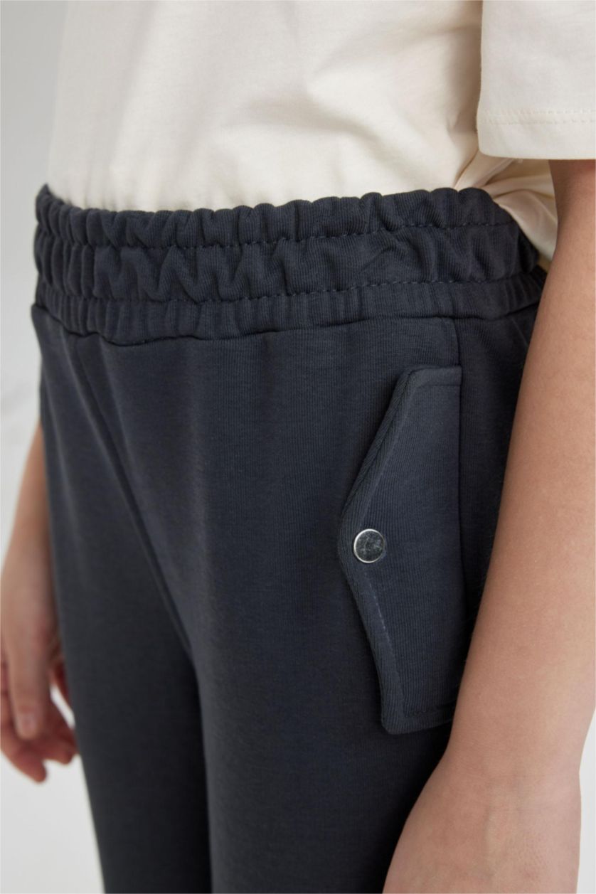 FILLES Anthracite Pantalon de Jogging avec poches cargo, taille et poignets élastiqués pour Fille