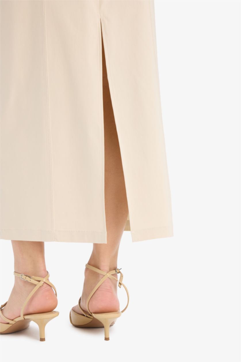 Woman Sand Bodycon Body-hugging Basic Square Neck Strappy Maxi Dress