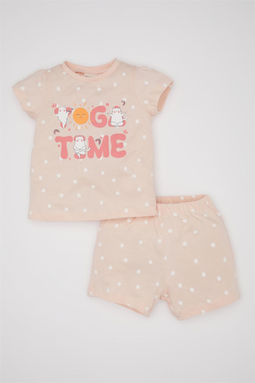BABY GIRL Pink Baby Girl Polka Dot Cotton 2 Piece Pajama Set