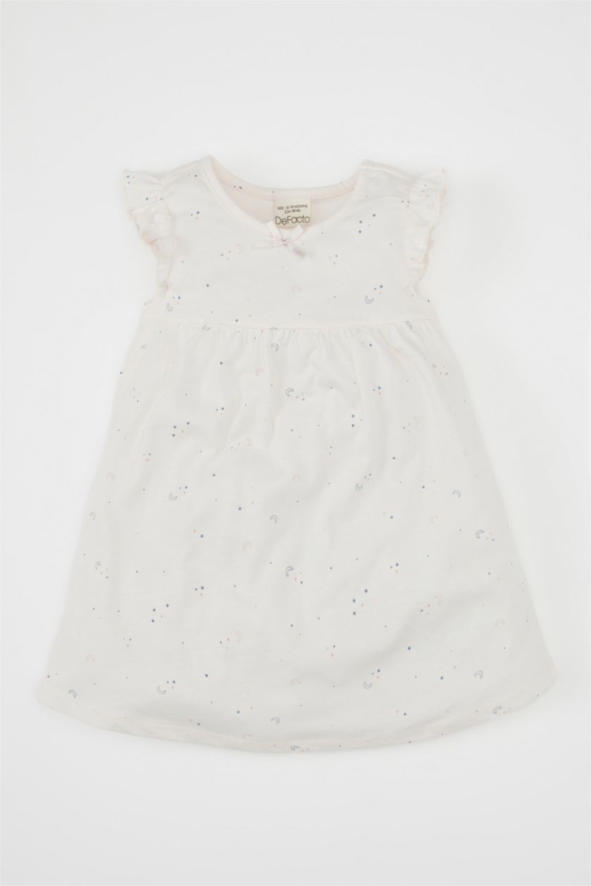 Kız Bebek Açık Pembe Yıldız Desenli Penye Pijama Takımı Kız Bebek