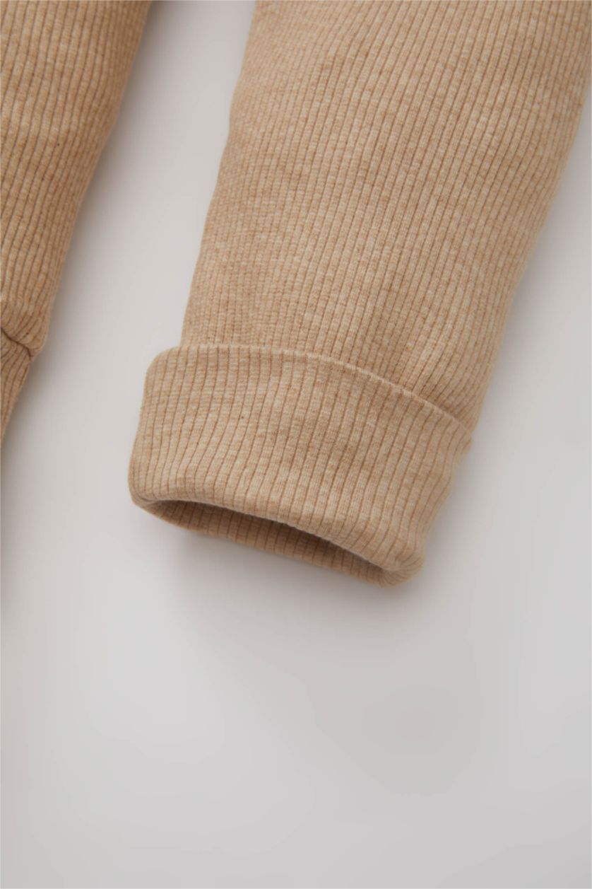 طفلة صغيرة ميلانج بيج طقم بيبي اولادي مضلع قصة عادية - 3 قطع