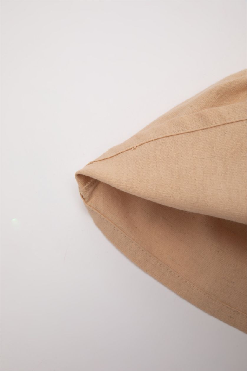 BABY GIRL Beige Baby Girl Floral Linen Sleeveless Blouse Shorts 2 Piece Set