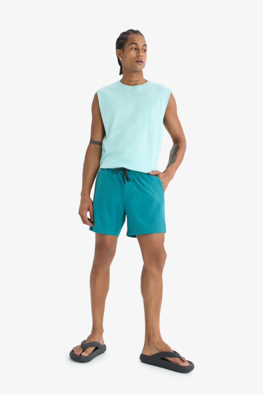 HOMME Vert Short De Bain Tissé