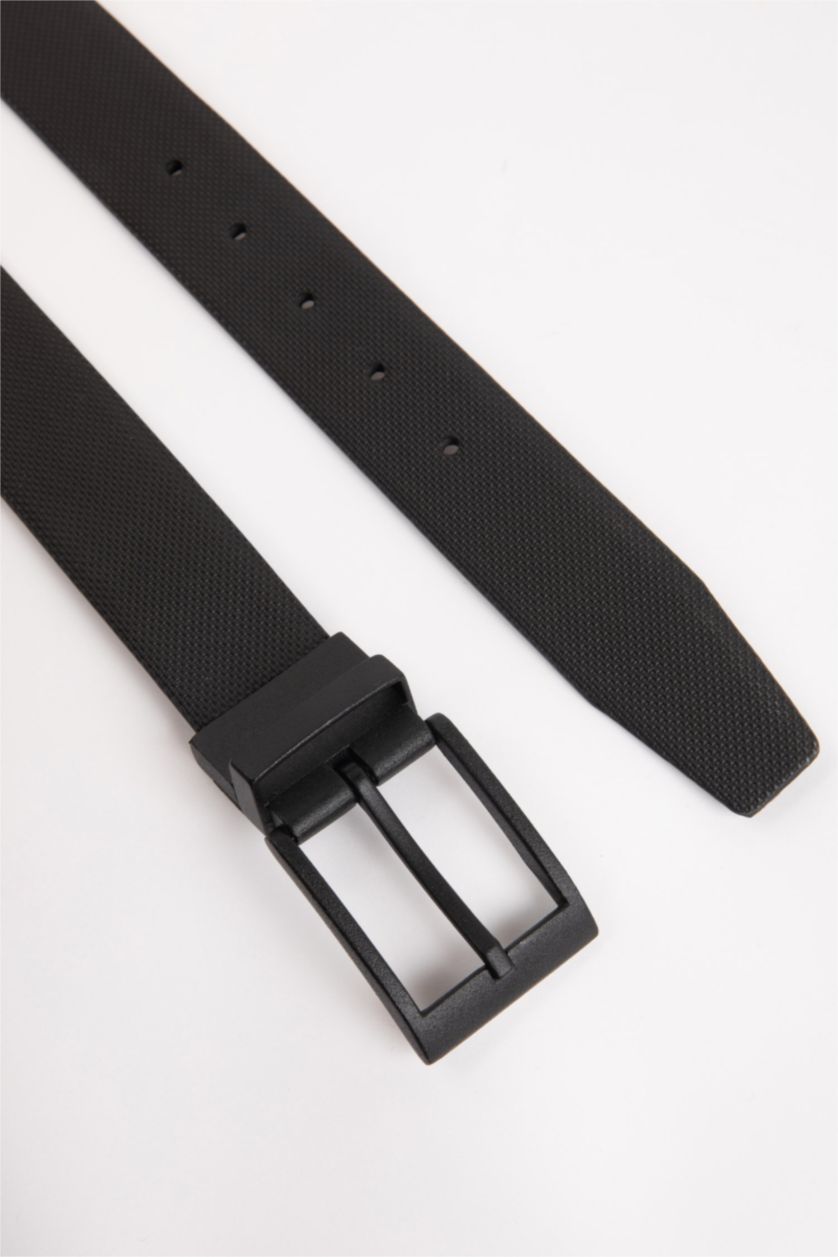 HOMME Karma Ceinture Classique Réversible en Simili-Cuir Avec Boucle Rectangulaire pour Homme