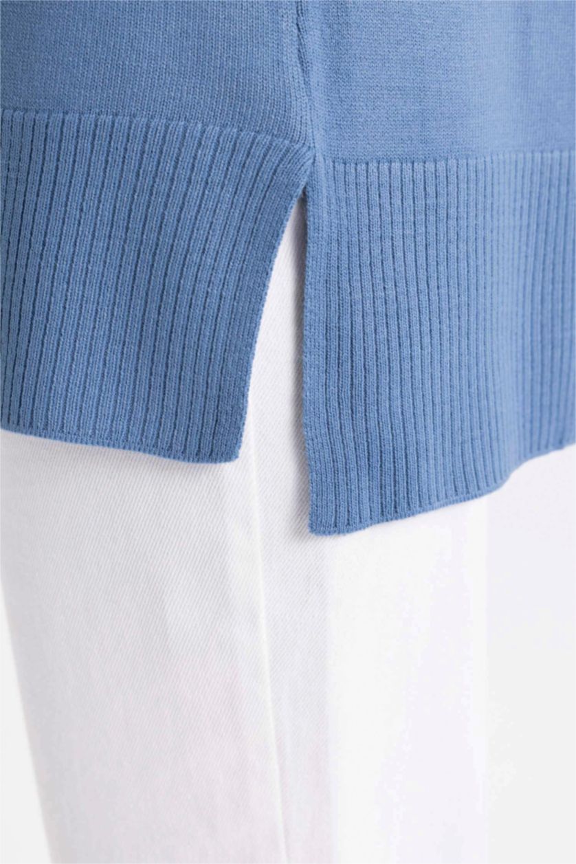 FEMME Bleu Tunique coupe régulière à Col Rond