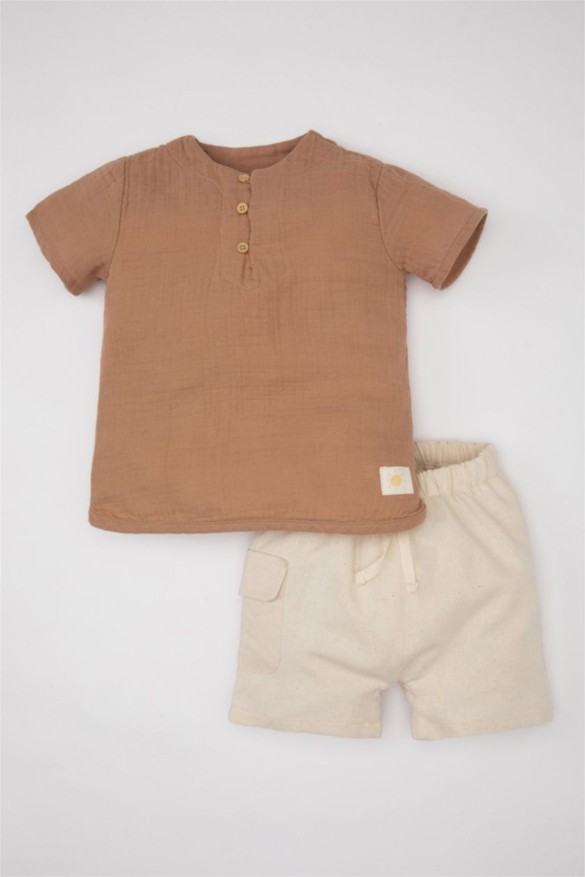 BABY GIRL Vison Baby Boy Muslin Short Sleeve T-Shirt Shorts 2 Piece Set