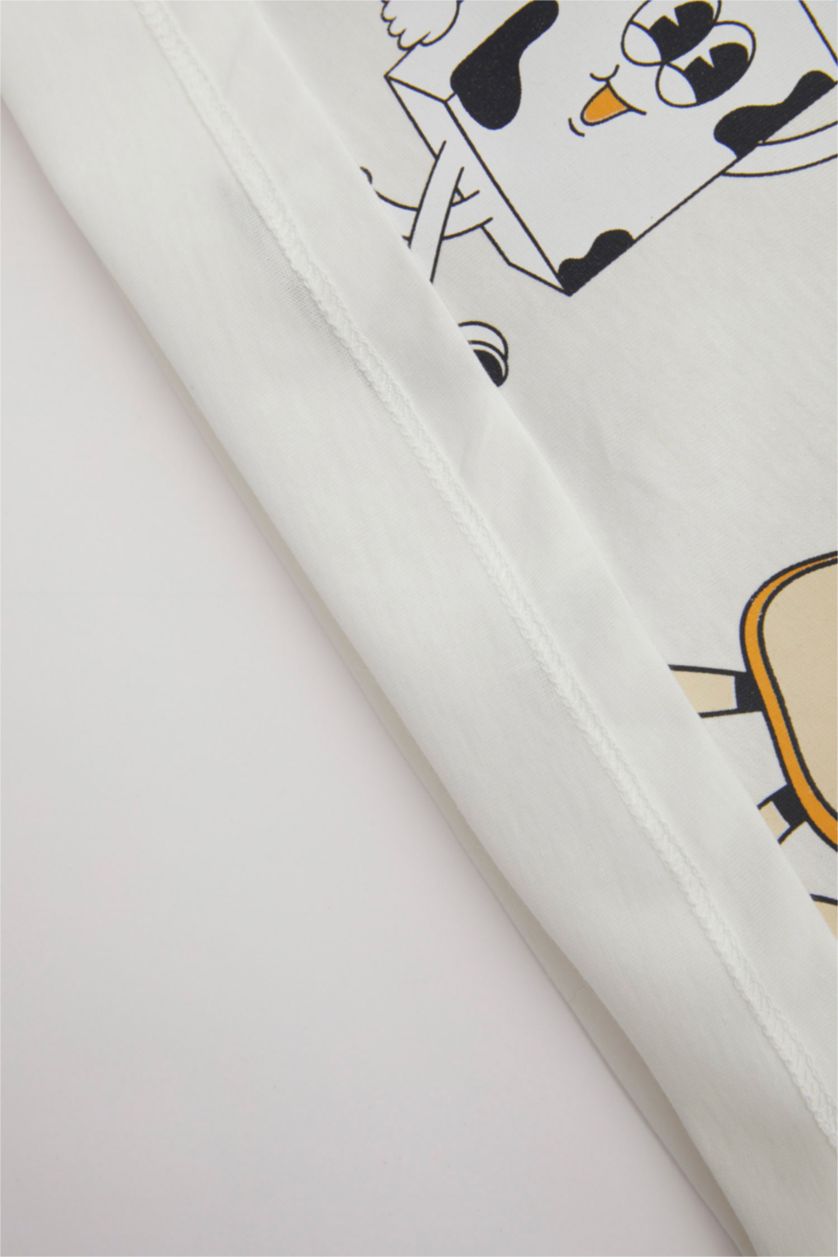 Erkek Bebek Somon Erkek Bebek Pijama Takımı Penye Baskılı Kısa Kollu Üst Şort