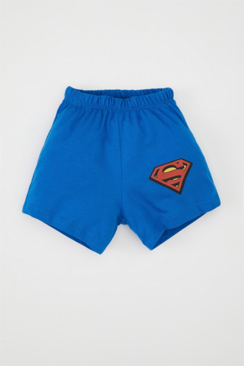 Erkek Bebek Royal Erkek Bebek Pijama Takımı Superman Penye Kısa Kollu Üst Şort