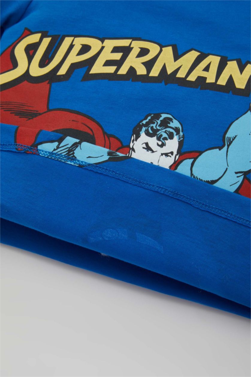Erkek Bebek Royal Erkek Bebek Pijama Takımı Superman Penye Kısa Kollu Üst Şort