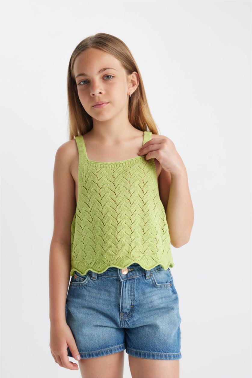 Girls & Teens Light Green Girl Crop Top