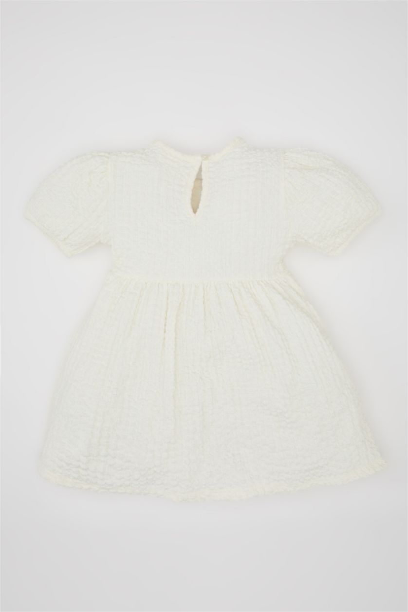 Baby Girl Ecru Baby Girl Short Sleeve Dress