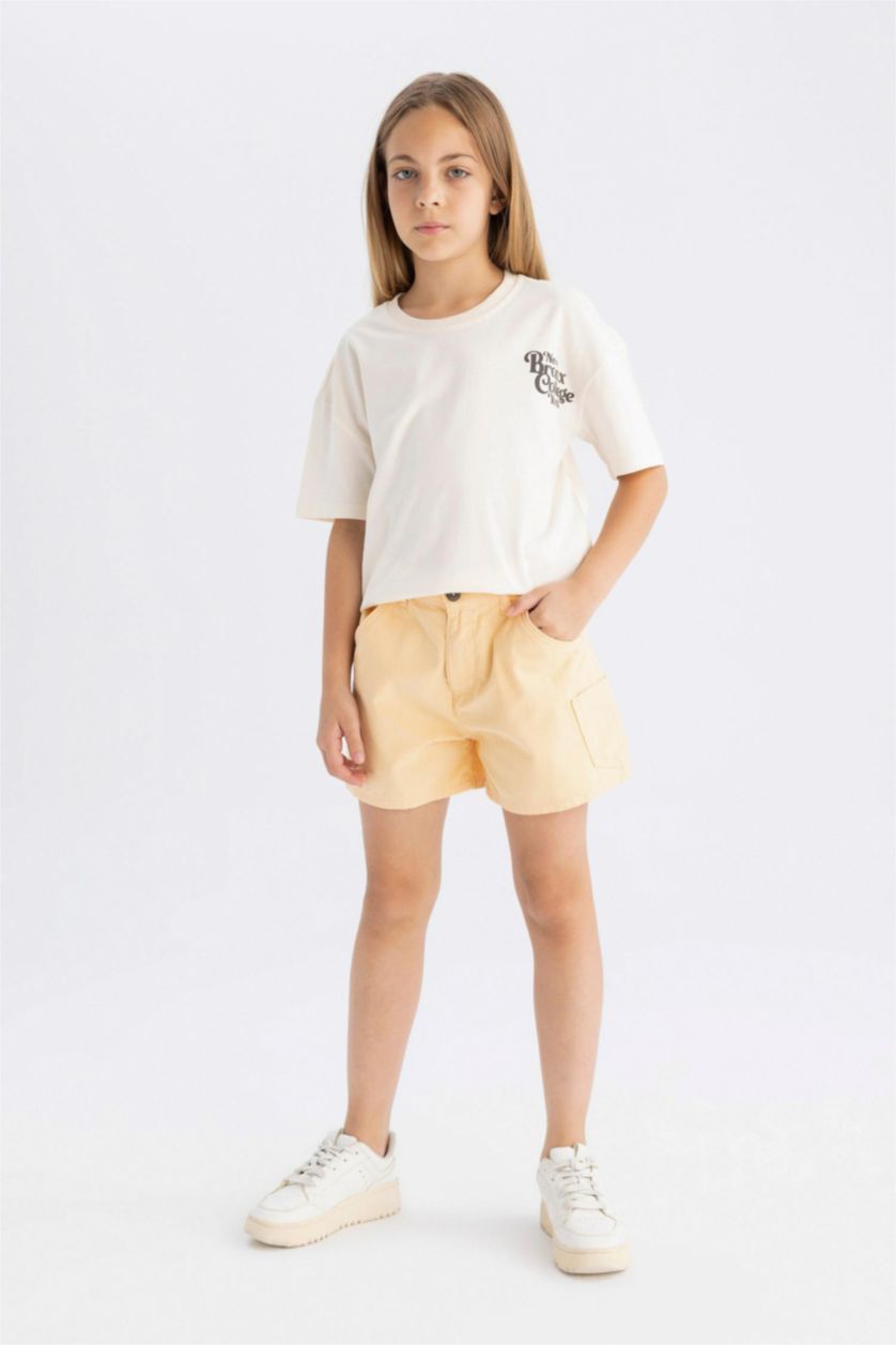 GIRLS & TEENS Yellow Girl Cotton Shorts