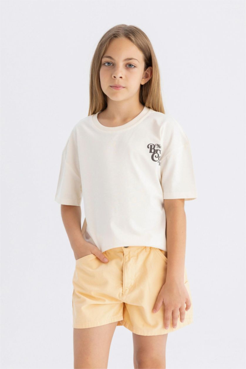 GIRLS & TEENS Yellow Girl Cotton Shorts
