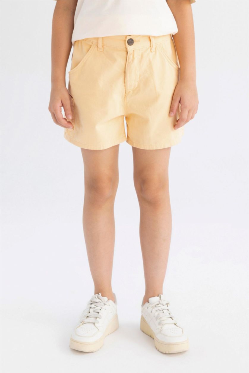 GIRLS & TEENS Yellow Girl Cotton Shorts