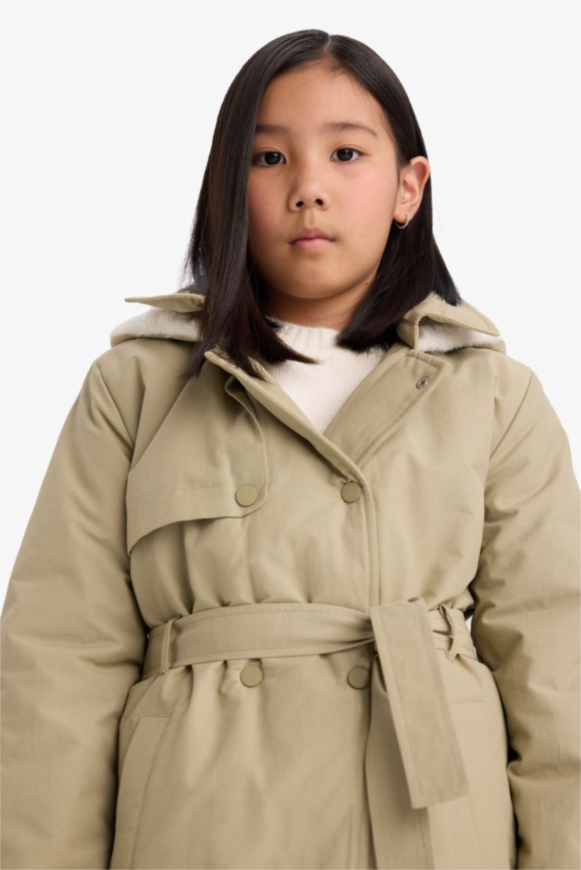 GIRLS & TEENS Green Girl Hooded Water Repellent Raincoat