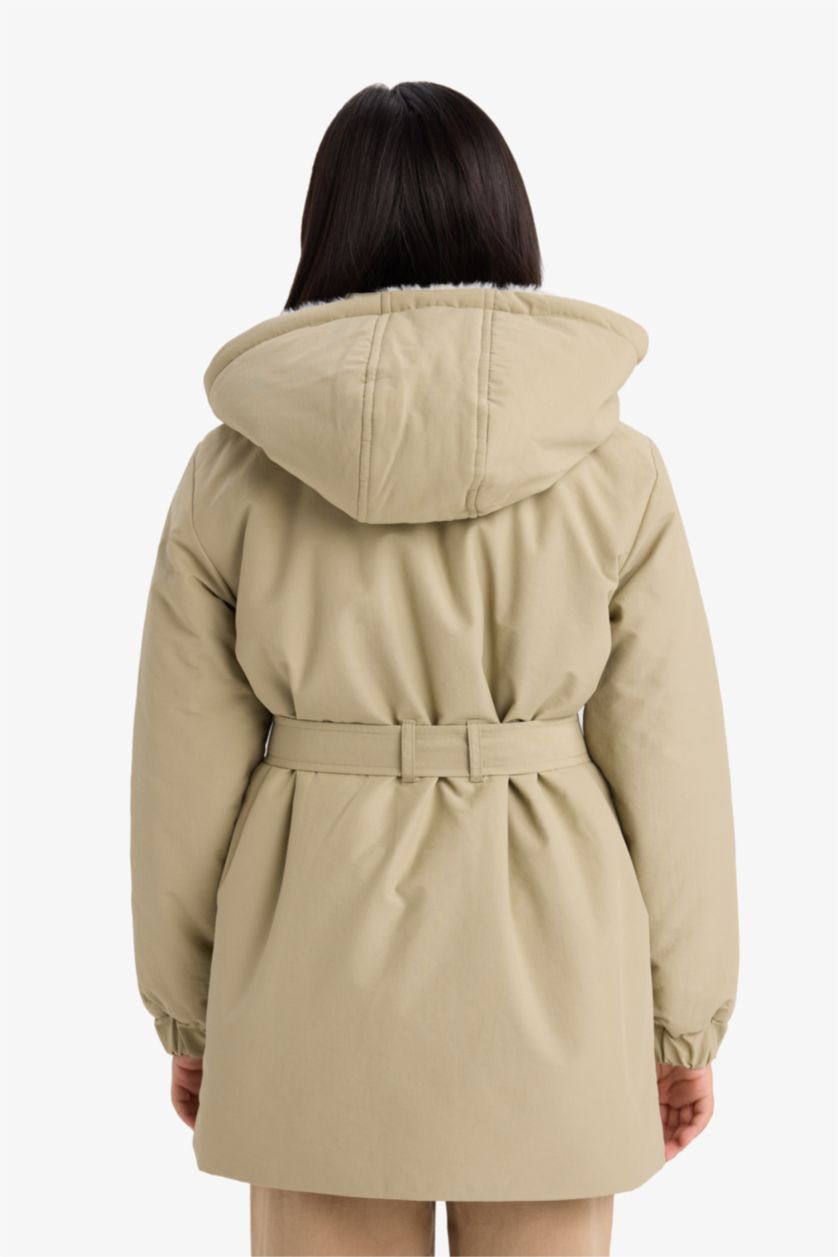 GIRLS & TEENS Green Girl Hooded Water Repellent Raincoat