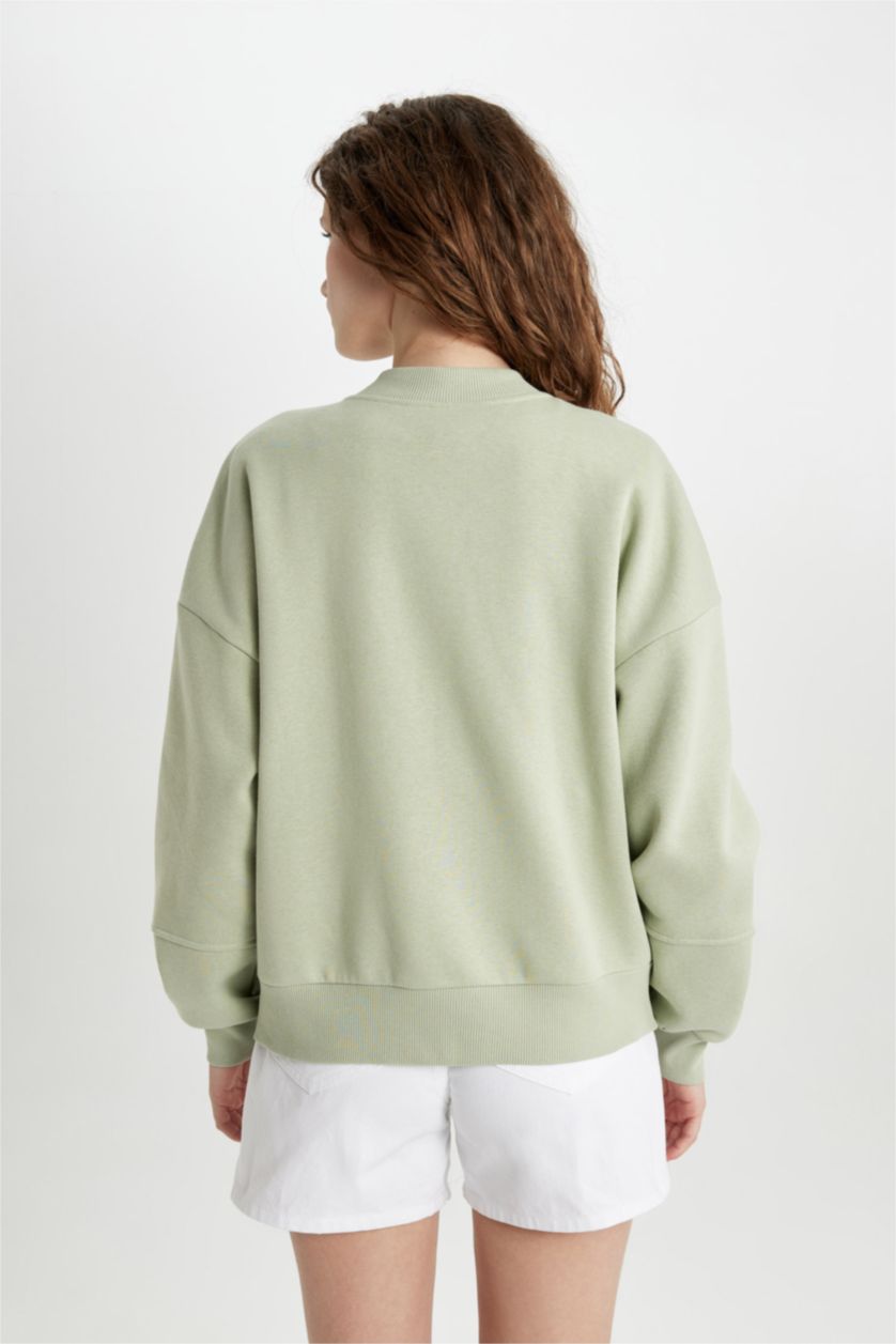 Kadın Mint Oversıze Kalın Kumaş