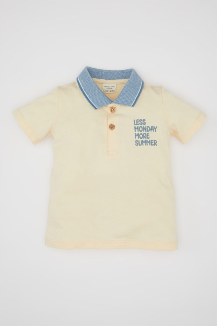 BÉBÉ GARÇON Écru T-Shirt Polo à Manches Courtes imprimé pour BéBé Garçon