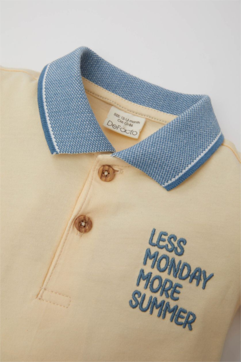 BÉBÉ GARÇON Écru T-Shirt Polo à Manches Courtes imprimé pour BéBé Garçon