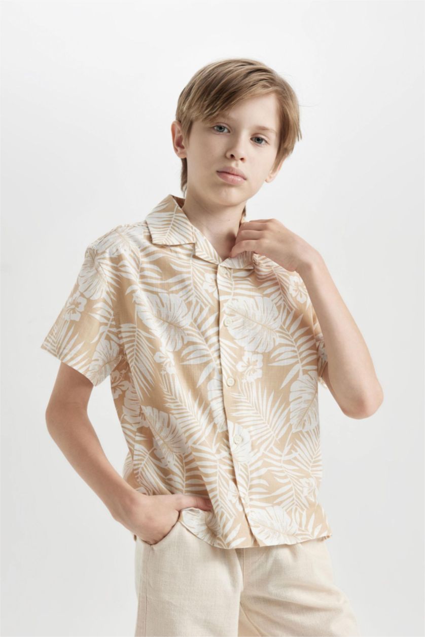 BOYS & TEENS Light Stone Boy Linen Look Shorts