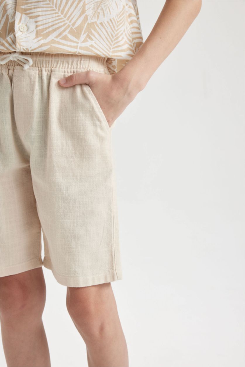 BOYS & TEENS Light Stone Boy Linen Look Shorts