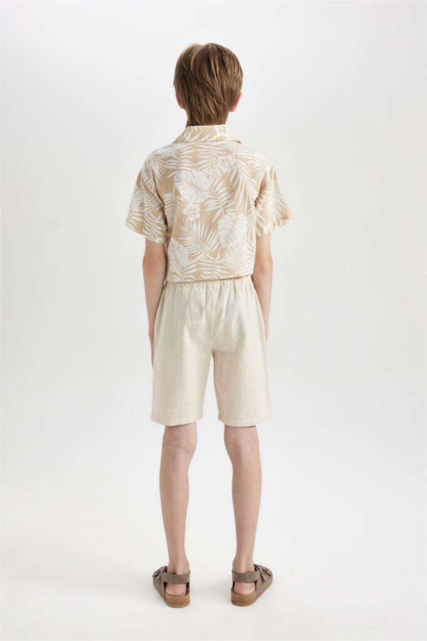 BOYS & TEENS Light Stone Boy Linen Look Shorts
