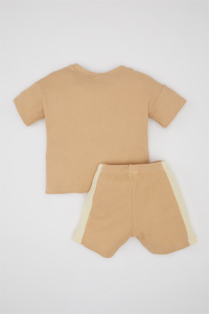 BABY BOY Beige Baby Boy Waffle 2 Piece Set