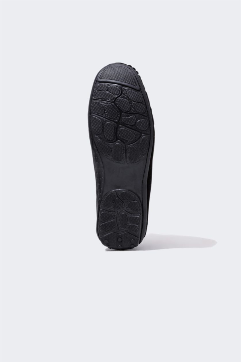 MAN Black Man Faux Leather Flat Sole Casual Shoes