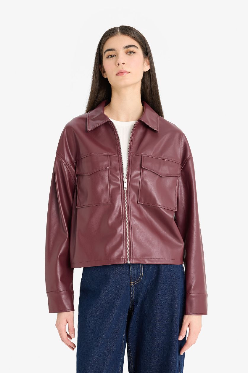 Әйелдерге Бордо қалыпты пішім Ұзын жеңді көйлек