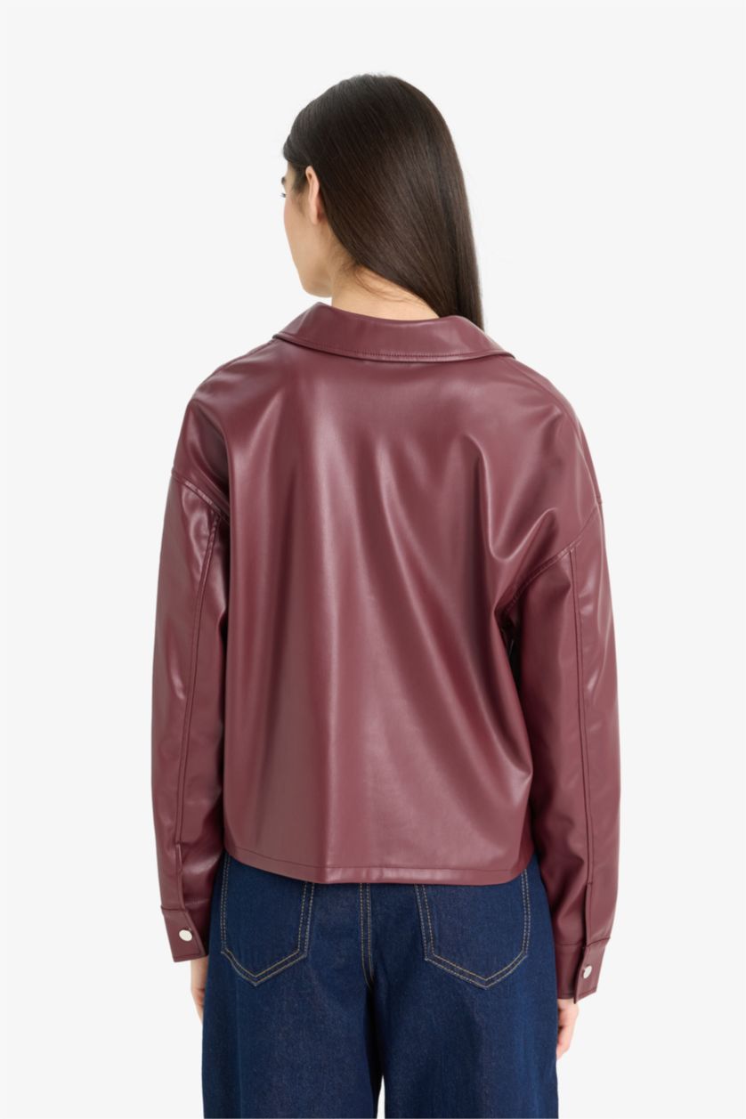 Әйелдерге Бордо қалыпты пішім Ұзын жеңді көйлек