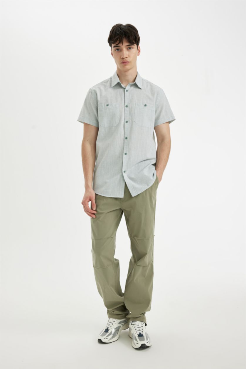 MAN Khaki Wide Leg Parachute Pants