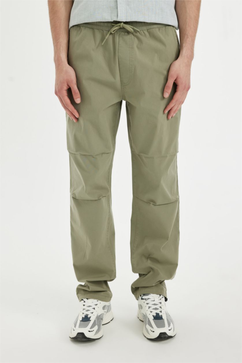 MAN Khaki Wide Leg Parachute Pants