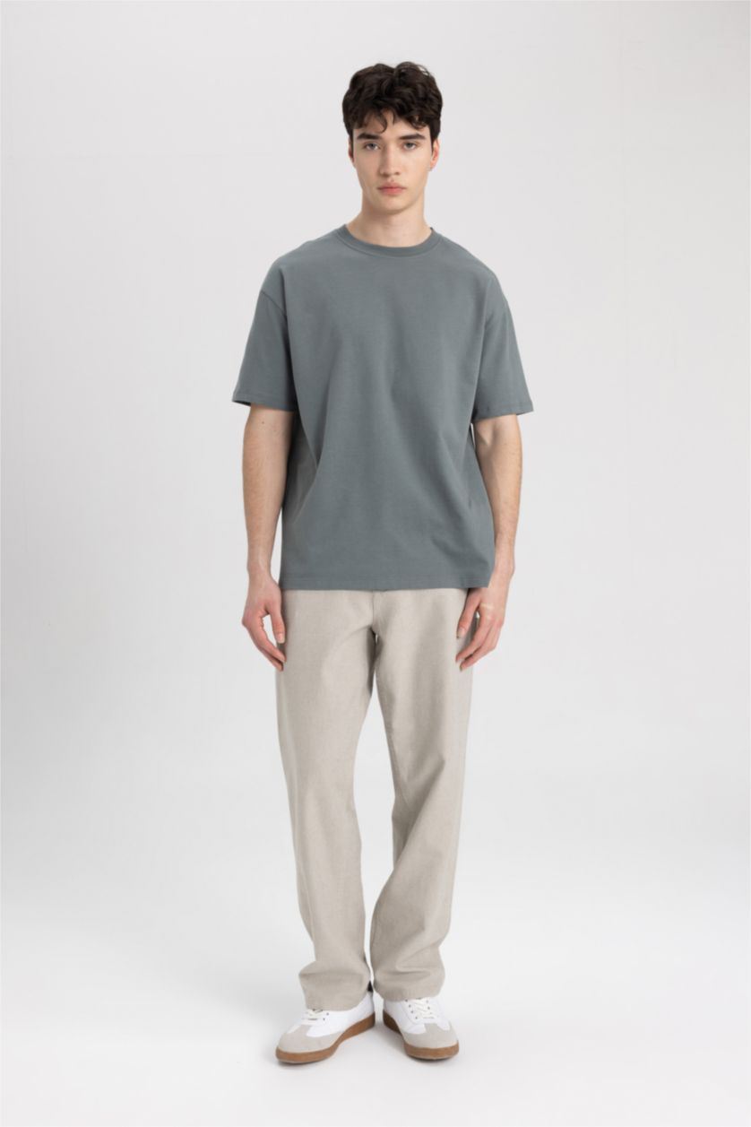 Man Green Boxy Fit Short Sleeve T-Shirt