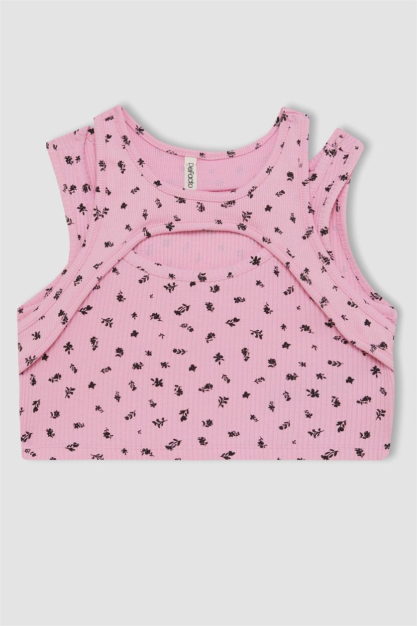 بنات زهري كروب توب سليم فيت بدون ردن