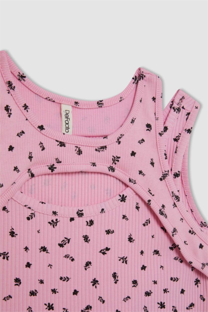 بنات زهري كروب توب سليم فيت بدون ردن