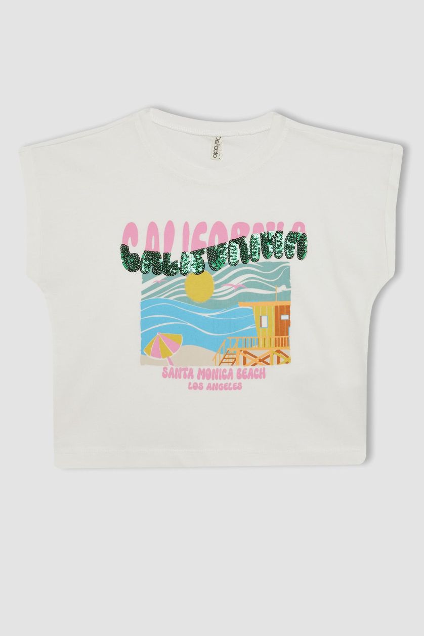 بنات اوف وايت تيشيرت أوفر سايز بناتي تروبيكال بياخة مستديرة