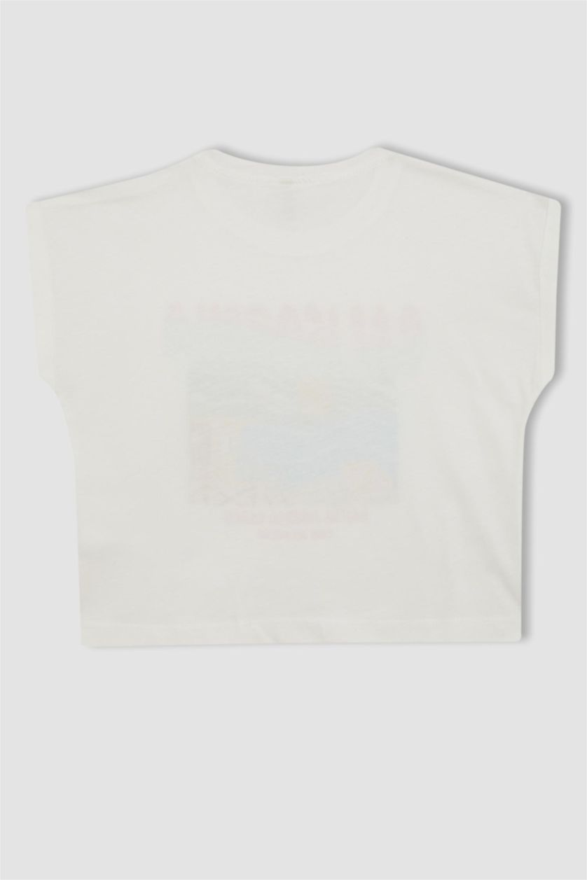 بنات اوف وايت تيشيرت أوفر سايز بناتي تروبيكال بياخة مستديرة