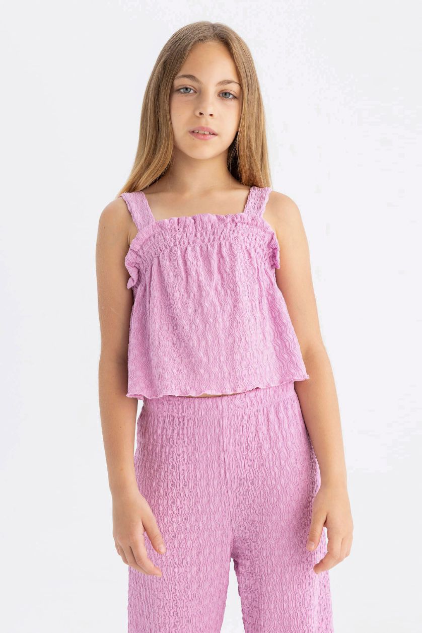 GIRLS & TEENS Pink Girl Strap Blouse